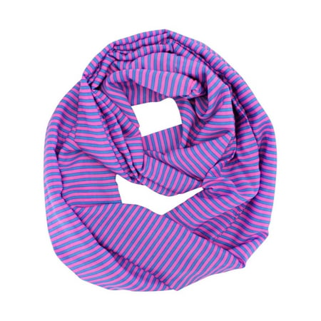 Fine Scarf - Blue Fine Striped Light Circle Scarf