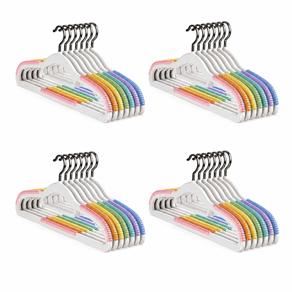 LFBEAR Slim Plastic Shirt Clothes Hangers, Multicolor, 28 Count