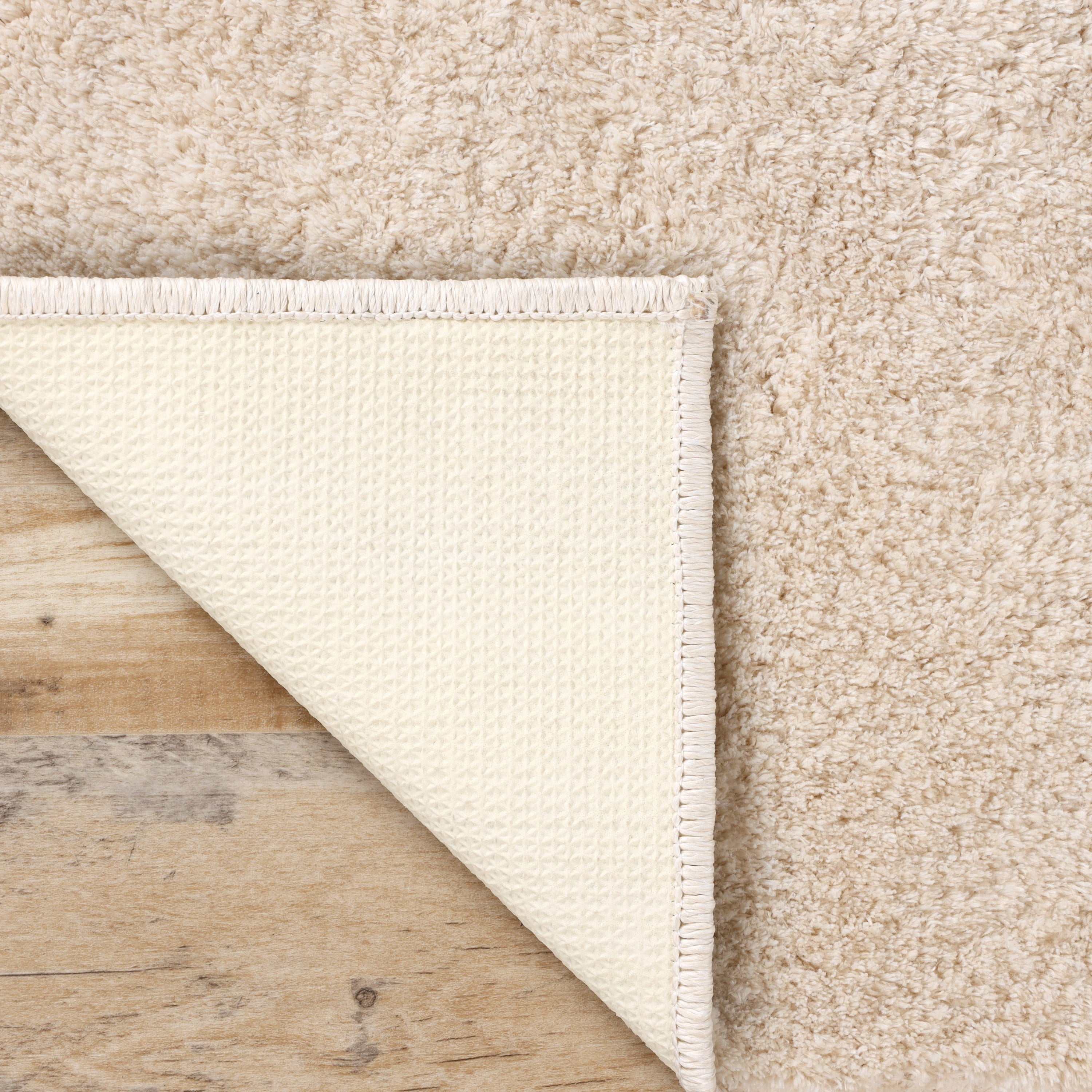 Superior California Shag Non-Slip Indoor Area Rug, 6' x 9', Ivory