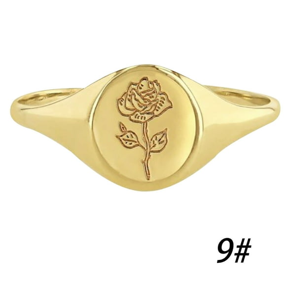 Anillos para mujer, regalos para mujer, joyería de galvanoplastia europea y de moda, anillo de aleación con tallado de flores, anillo de moda.