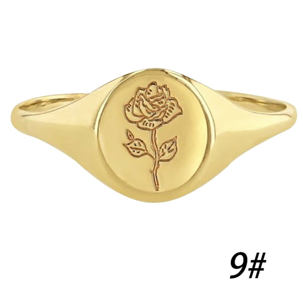 Anillo de aleación con flores talladas Xihbxyly estilo europeo y moderno