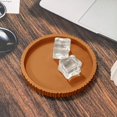 thumbnail image 5 of Round Decorative Tray,Non‑slip and Shatter‑proof Ribbed Coffee Table Tray Modern Bathroom Vanity Trays for Dresser,Jewellery,Toilet,Bedroom Kitchen Countertop,Candle Holder Storage Organizer (Orange), 5 of 8