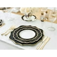 thumbnail image 5 of " OCCASIONS " 960 Piece set (120 Guests)-Heavyweight Wedding Party Disposable Plastic Plate Set - 120 x 10.5'' + 120 x 8'' + Silverware + Cups + Napkins (Imperial in White/Black & Gold), 5 of 10