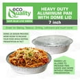 thumbnail image 2 of [150 Pack] 7 Inch Disposable Round Aluminum Foil Take-Out Pans with Plastic Lids Set - Disposable Tin Containers, Perfect for Baking, Cooking, Catering, Cake Pans, Parties, Restaurants by EcoQuality, 2 of 7
