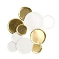 thumbnail image 1 of Benzara BM205233 Metal Rounded Wall Decor with Irregular Sizes, White & Gold, 1 of 1
