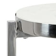 thumbnail image 4 of Kate And Laurel Aguilar Glam Round Drink Table, 9 x 9 x 23, Silver and White, Small Accent Table for Use as Plant Pedestal Stand with Marble Tabletop, 4 of 6