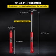 KFFKFF Hydraulic Long Ram Jack, 4 Tons Capacity, Single Piston, Flat Base, Manual Operation, Suitable for Garage Cranes, Engine Hoists, Red