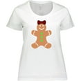 thumbnail image 3 of Inktastic Cute Gingerbread Girl with Red Plaid Bow Women's Plus Size T-Shirt, 3 of 5