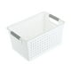 thumbnail image 2 of Cesta de plástico blanco con asa - Caja plegable para ropa de ropa, juguetes y material deportivo - 5 opciones de talla, 2 of 5