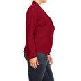 thumbnail image 2 of Women's Plus Size Casual Long Sleeves Open Front Office Work Wear Solid Blazer Jacket, 2 of 4