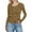 Khaki, variant on Bovxnpu Women Long Sleeve Shirts Basic Tee Casual T-Shirt Women's Print Elastic Crew Neck Long Sleeve Slim Fitted Ribbed Tops