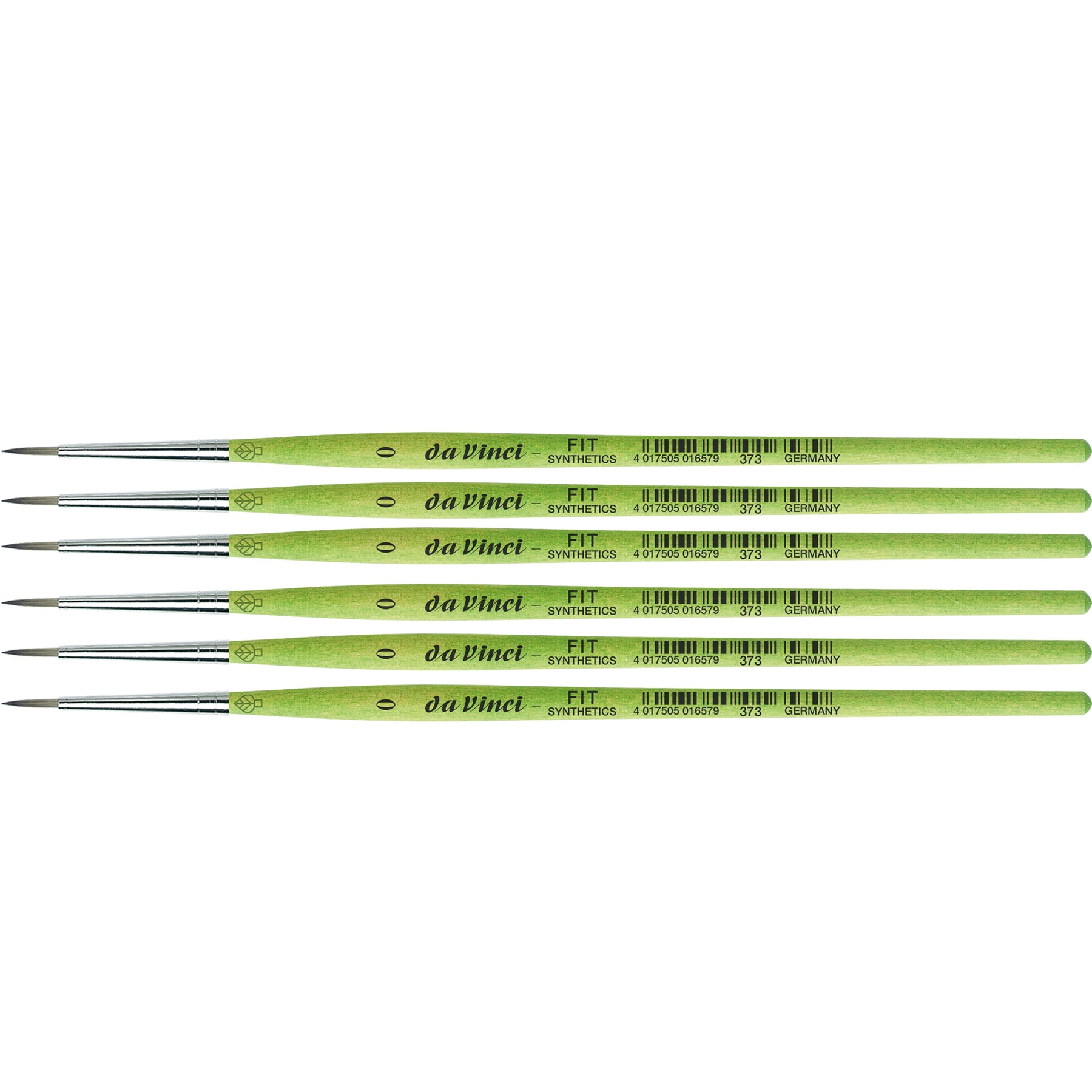 da Vinci FIT Synthetics Student Brush, Synthetic, Acrylic & Tempera, Round, Series 373, Size 0, Pack of 6