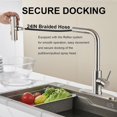 thumbnail image 3 of Brushed Nickel Single Hole Kitchen Sink Faucet with Pull Down Sprayer, High Flow Water, Pull Out Tap, Stainless Steel Tall Kitchen Faucet, Touch On for Effortless Control and Durability, 3 of 9