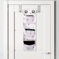 thumbnail image 2 of Cartoon Hanging Pocket Organizer, Pattern with Flowers Simple Classic Art Springtime Garden Cheerful, Printed Polyester Storage Bag with Pockets, 9" x 27", Magenta Fuchsia White, 2 of 2