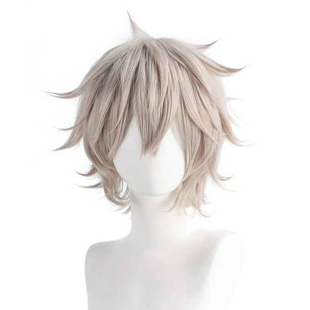 Peluca para cosplay, estilo rompevientos, 30 cm, pelo sintético