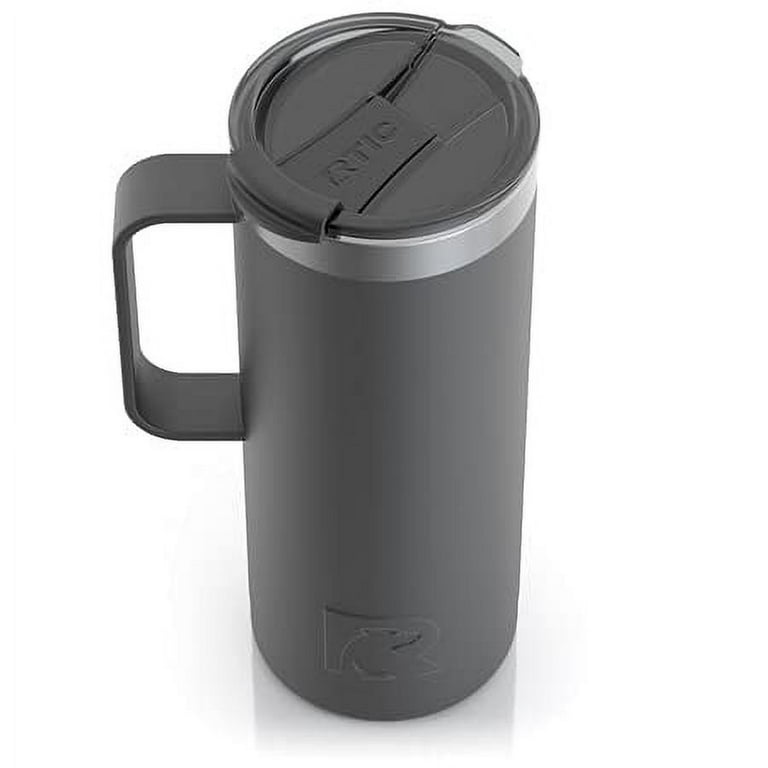 RTIC 16 oz Coffee Travel Mug with Lid and Handle, Stainless Steel  Vacuum-Insulated Mugs, Leak, Spill Proof, Hot Beverage and Cold, Portable  Thermal Tumbler Cup for Car, Camping, Charcoal 