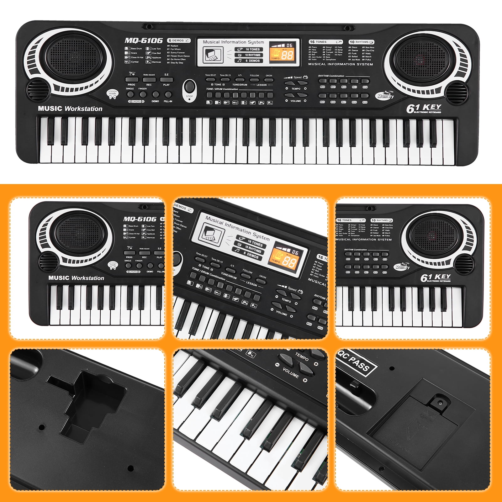 61 Keys Kids Digital Music Electronic Keyboard Electric Piano Beginner Keyboard for Girls & Boys, Ages 4-8, 9-12, 13-19 with Microphone