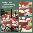 thumbnail image 5 of Round Outdoor Tablecloth with Umbrella Hole and Zipper, Burnt Orange Leaves Tablecloth with Elastic Waterproof, Farmhouse Botanical Branch Vintage Modern Patio Table Covers for 55" - 60" Pool Tables, 5 of 9