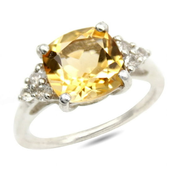 Natural Golden Citrine Ring-November Birthstone Gift-Citrine Bezel Set Ring-Yellow Gemstone Ring-Citrine Statement Ring-Sterling Silver Ring