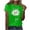 Green, variant on Casual Top for Women Patterned Letter Print Round Neck Short Sleeved Petite Tops for Women,Blue,L