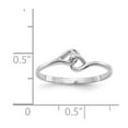 thumbnail image 5 of Solid 14k White Gold Diamond heart Ring Band Size 7 (.017 cttw.), 5 of 6