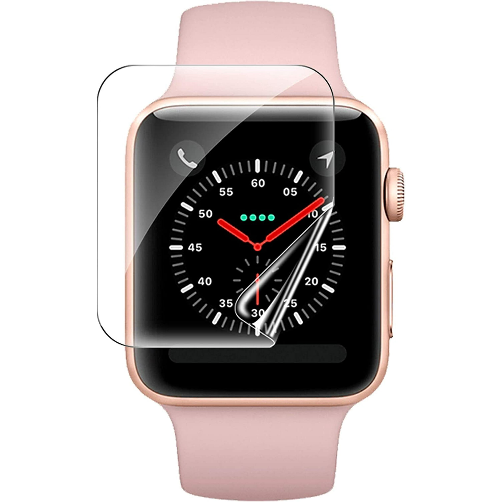 6 Pack UniqueMe Screen Protector for Apple Watch Series 1 2 3 38mm Self Healing Anti Bubble TPU HD Clear Film Walmart