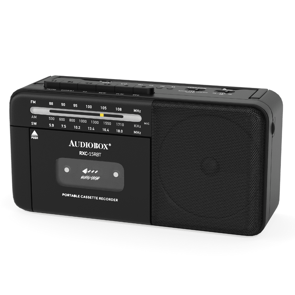 Audiobox RXC-15RBT Retro Rechargeable Bluetooth Radio and Cassette Player - Black