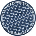 thumbnail image 1 of Safavieh Amherst Collection AMT422P Moroccan Trellis Non-Shedding Stain Resistant Living Room Bedroom Area Rug, 7' x 7' Square, Navy / Beige, 1 of 5