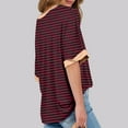 thumbnail image 3 of WREESH Womens Fashion T-Shirts Casual Comfortable Print Round- Neck Short Sleeved Top Blouse T-Shirt Red, 3 of 5