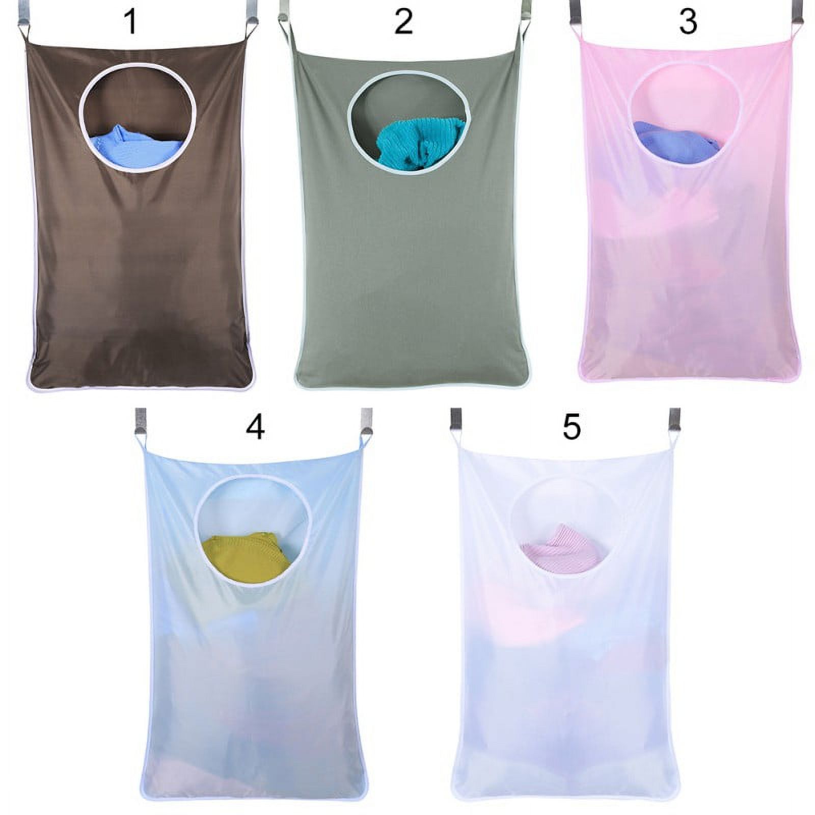 Hanging Laundry Hamper Bag Hanging Bag for Laundry Over The Door Laundry Hamper Hanging Laundry Basket(With 2 Stainless Steel Hooks and 2 Suction Cup Hooks)