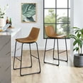 thumbnail image 2 of 30" Faux Leather Barstool 2 pack - Whiskey Brown, 2 of 3