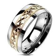 LaRaso Co His Her Wedding Ring Set 3 Piece TRIO Silver Titanium Couples Bands 8 11