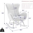 thumbnail image 6 of Ucloveria Small Rocking Accent Chair, Uplostered Glider Rocker Armchair for Baby Nursery, Comfy Side Chair for Living Room, Bedroom (Pink), 6 of 8