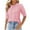 Pink, variant on Busydd Womens Tops Casual 1/2 Length Sleeve Round Neck Summer Tops for Women Fashion Solid Color Pleated Going Out Tops Spring Comfy Casual Tee Shirts Blouses