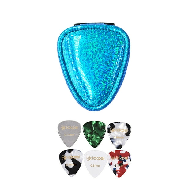 Coloful Guitar Picks Holder Case Bag con 6 piezas de guitarra de celuloide