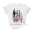 thumbnail image 3 of KALE 4th of July Short Sleeve Shirts for Women American Flag Patriotic 2D Independence Day Print Casual Sports T Shirt Y2K Clothes White S, 3 of 7