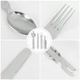 thumbnail image 5 of GOOHOCHY 4pcs in 1 Set Portable Utensils Cutlery Set 4-Piece Including Fork Spoon Stainless Steel Set for Travel Camping (Silver), 5 of 8