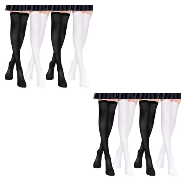 relayinert 4a Set Of 2 Nylon Dress With Style Thigh High Socks For Dress Skirts And Shorts Smooth Line 2Set