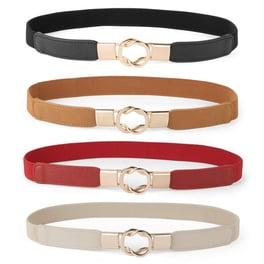 JASGOOD 4Pack Skinny Leather Belt Women Thin Waist Belt  display picture 1