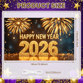 thumbnail image 3 of Decorative Design New Year Banner Colorful Theme Celebration Banner Balloon Decoration Fireworks Party Banner for New Year Party Festival Gathering Event, 3 of 5