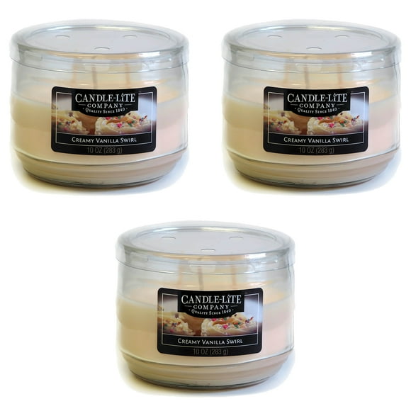 Candle-lite Pot de 283 g (10 oz) – Tourbillon Crémeux à la Vanille (Pack de 3)