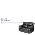 thumbnail image 3 of Flash Furniture Harmony Series Black LeatherSoft Loveseat with Two Built-In Recliners, 3 of 9