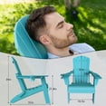 thumbnail image 4 of Folding Adirondack Chair Wood Texture 2 Pack, Patio Adirondack Chair Weather Resistant, Plastic Fire Pit Chair With Cup Holder, Lawn Chair For Outdoor Porch Garden Backyard Deck, 4 of 25
