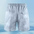 thumbnail image 5 of Mens Shorts Plus Size Elastic Waisted Drawstring Solid Color Comfy Summer Loose Shorts with Pocket Gray L, 5 of 8