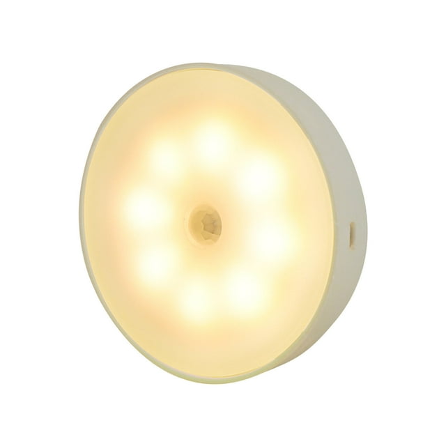 Xihbxyly Luz Nocturna Inteligente con Sensor de Movimiento, Led Recargable, Instalación Magnética, Encendido y Apagado Automático, Lámpara Portátil para Dormitorio, Ahorro de Energía, Tamaño de 86 Mm