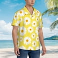 thumbnail image 2 of KLL Men's Hawaiian Shirt Short Sleeve Button Down Beach Shirts-Daisies Flowers, 2 of 5