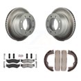 thumbnail image 1 of Transit Auto Rear Disc Coated Rotors Semi-Metallic Pads and Parking Brake Shoes Kit for Car 2007 Dodge Ram 1500 Extended Crew Cab Pickup with 5 Lug Wheels KGA-106499, 1 of 11