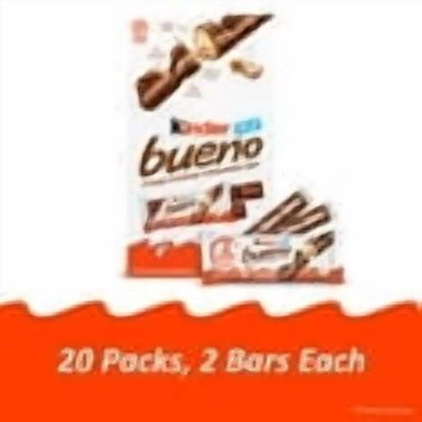 Kinder Bueno Milk Chocolate Hazelnut Candy Bars, 1.5 oz., 20 Count with white bowl by OMA
