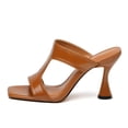thumbnail image 2 of Sandalias de tacón WAYDERNS Brown para mujer con punta abierta, 2 of 8