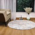 thumbnail image 2 of IR Imperial Rooms Shaggy Rug 4x4ft Round for Bedroom Fluffy Shag Rug Anti-Slip Living Room Washable Soft Carpet Tie Dye Light Gray, 2 of 12